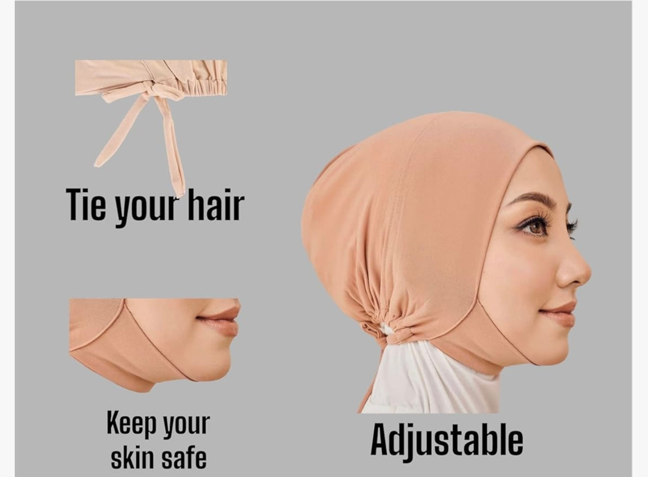 Premium 3-Piece Inner Hijab Undercap Set Soft, Stretchy & Non-Slip