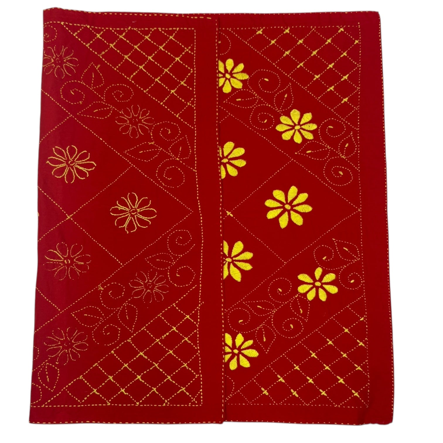 Hand-Embroidered Baby quilt Nokshi Khanta 35×28 Inches, 100% Cotton” vintage style inspired