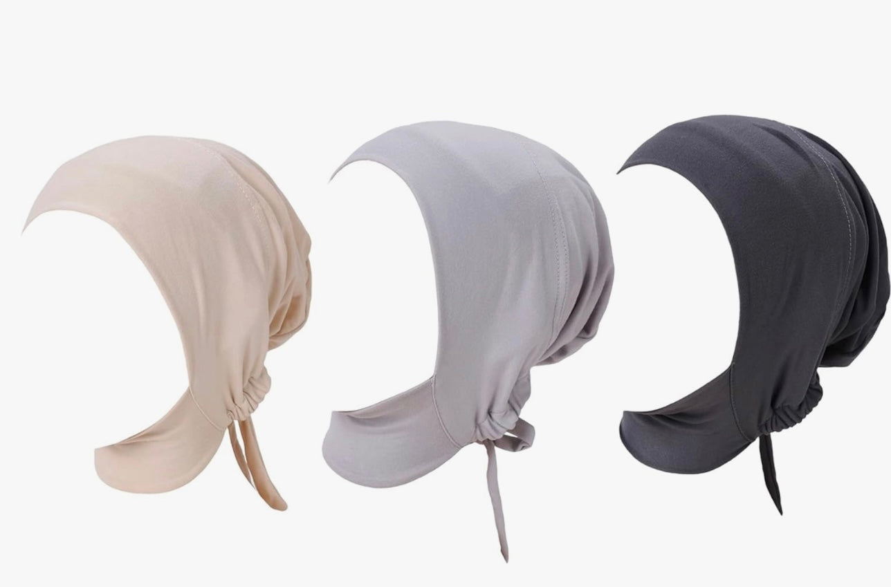 Premium 3-Piece Inner Hijab Undercap Set Soft, Stretchy & Non-Slip