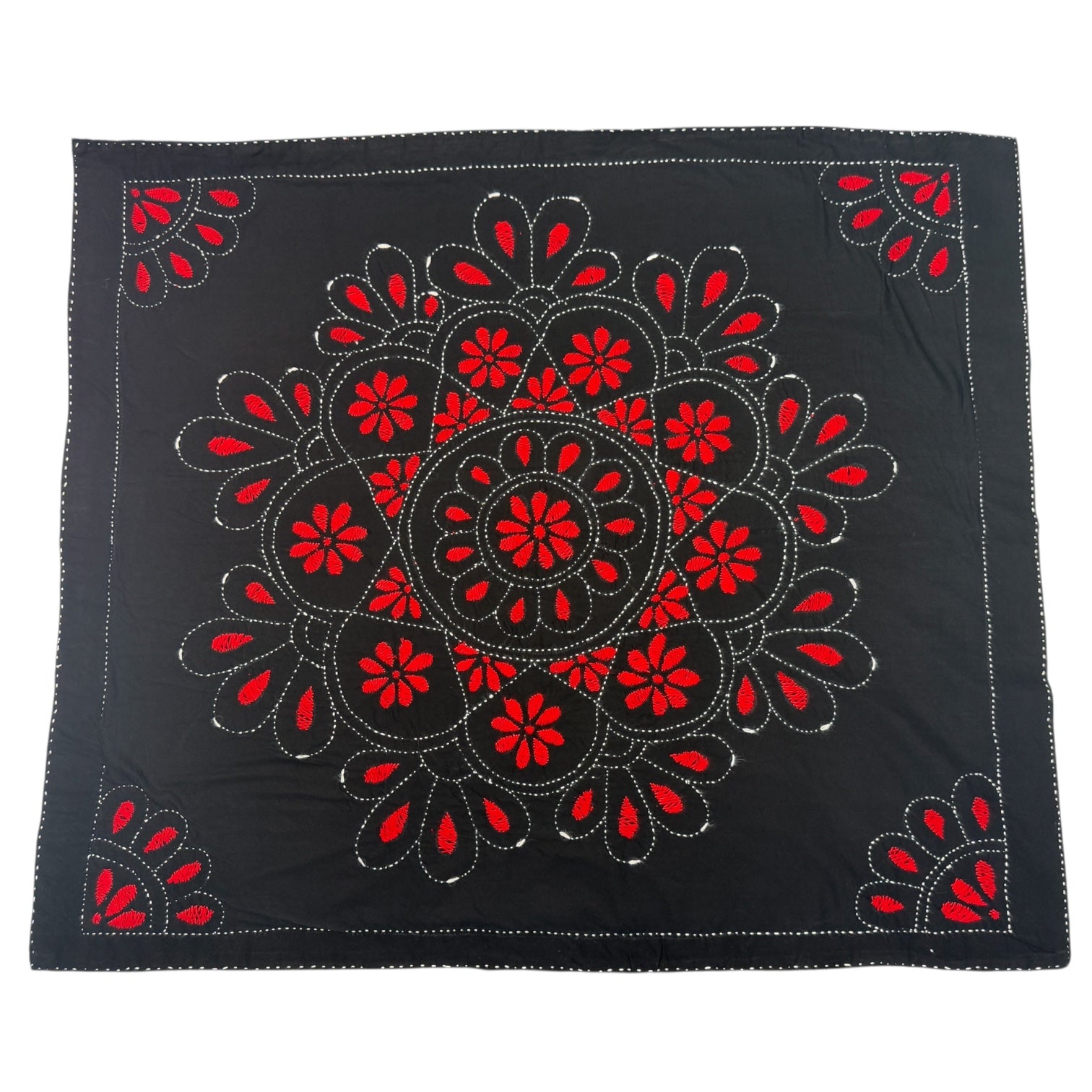 Hand-Embroidered Baby quilt Nokshi Khanta 35×28 Inches, 100% Cotton” vintage style inspired