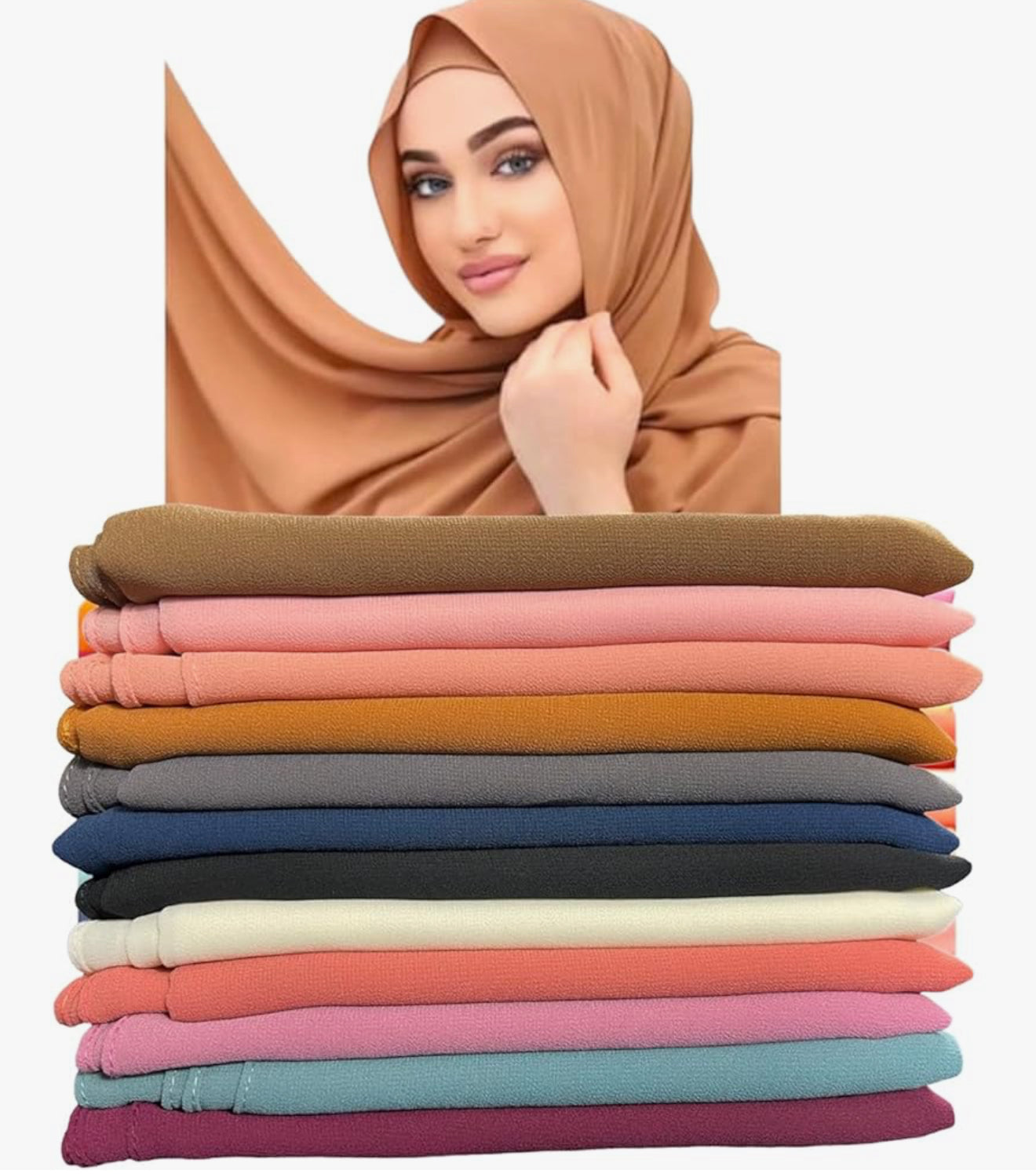 Plain Chiffon Hijab for Women – Lightweight Long Modest Scarf