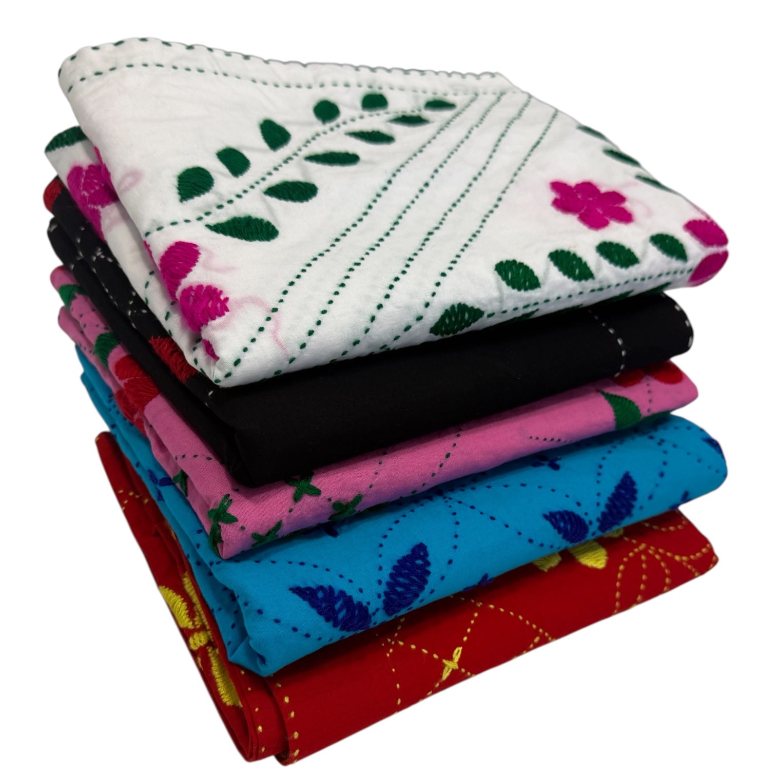 Hand-Embroidered Baby quilt Nokshi Khanta 35×28 Inches, 100% Cotton” vintage style inspired