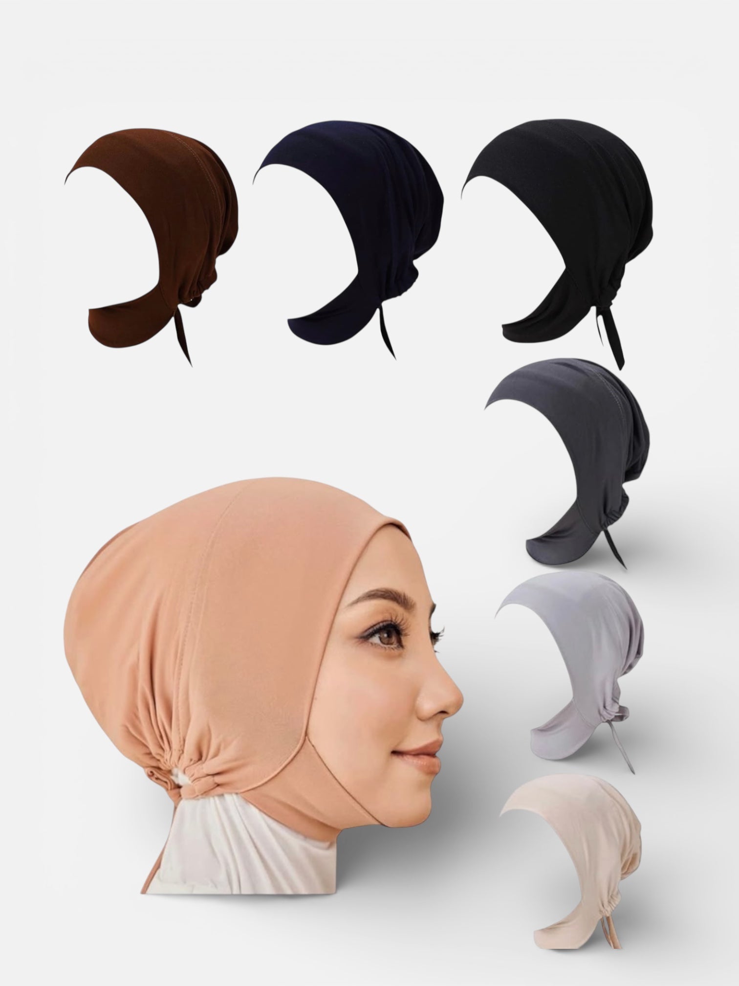 Premium single piece Inner Hijab Under-cap  Soft, Stretchy & Non-Slip